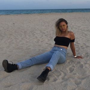 Black off the shoulder crop